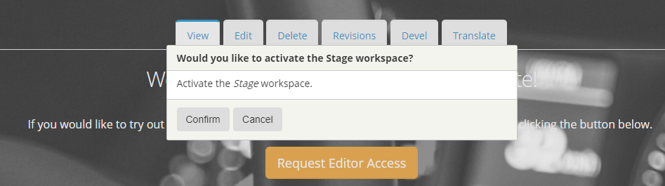 Webdrips Drupal 8 Demo site Workspaces module activate staging confirmation