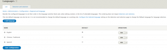 Webdrips Drupal 8 Demo Site Image Shows Multilingual Capability is now Built into Drupal 8 